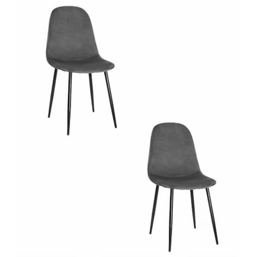 Krzesło Do Jadalni Kuchni Salonu Como - Ciemny Szary Aksamit X 2