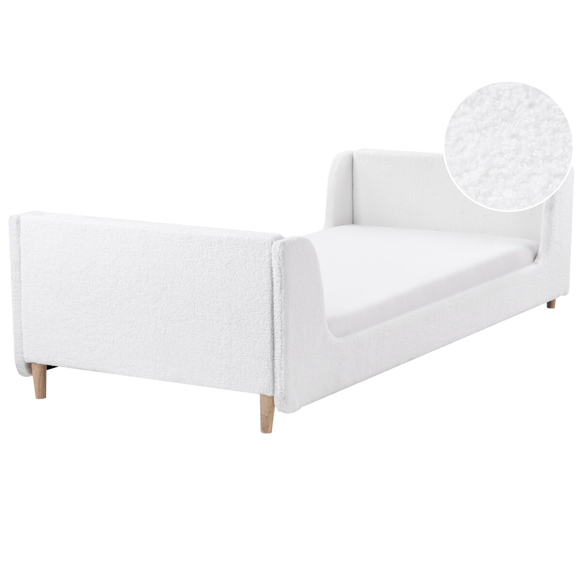 Łóżko dziecięce Boucle LAYE 90 x 200 cm Złamana biel