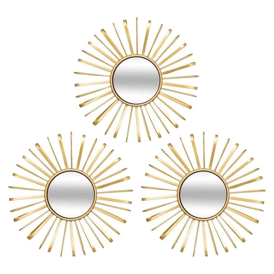 Komplet trzech lusterek złotych Warren 24,5 cm