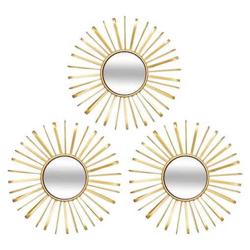 Komplet trzech lusterek złotych Warren 24,5 cm