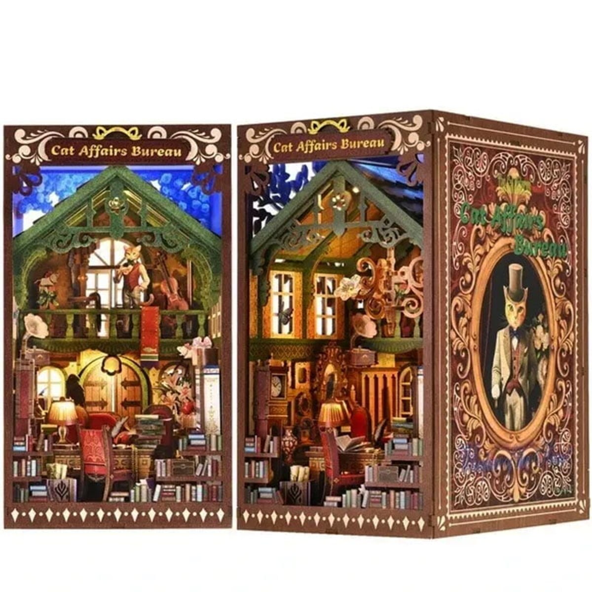 Miniaturowy domek Book Nook - Biuro detektywa Kota