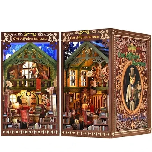 Miniaturowy domek Book Nook - Biuro detektywa Kota
