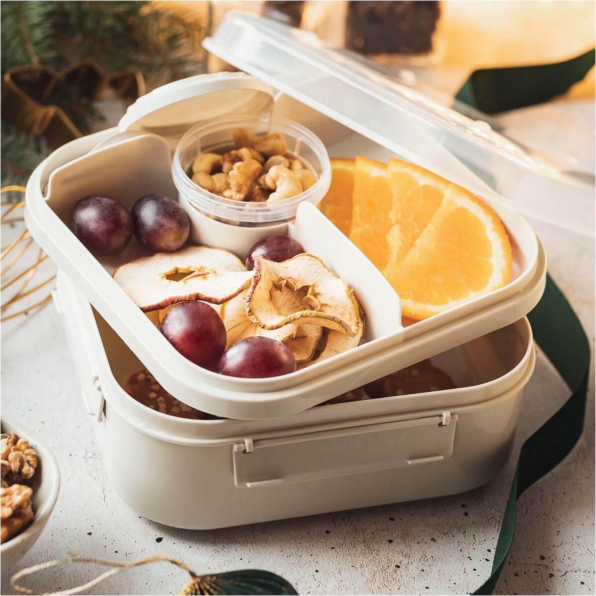 Pojemnik Śniadaniowy Plastikowy Śniadaniówka Lunch Box 1.6 L Biały