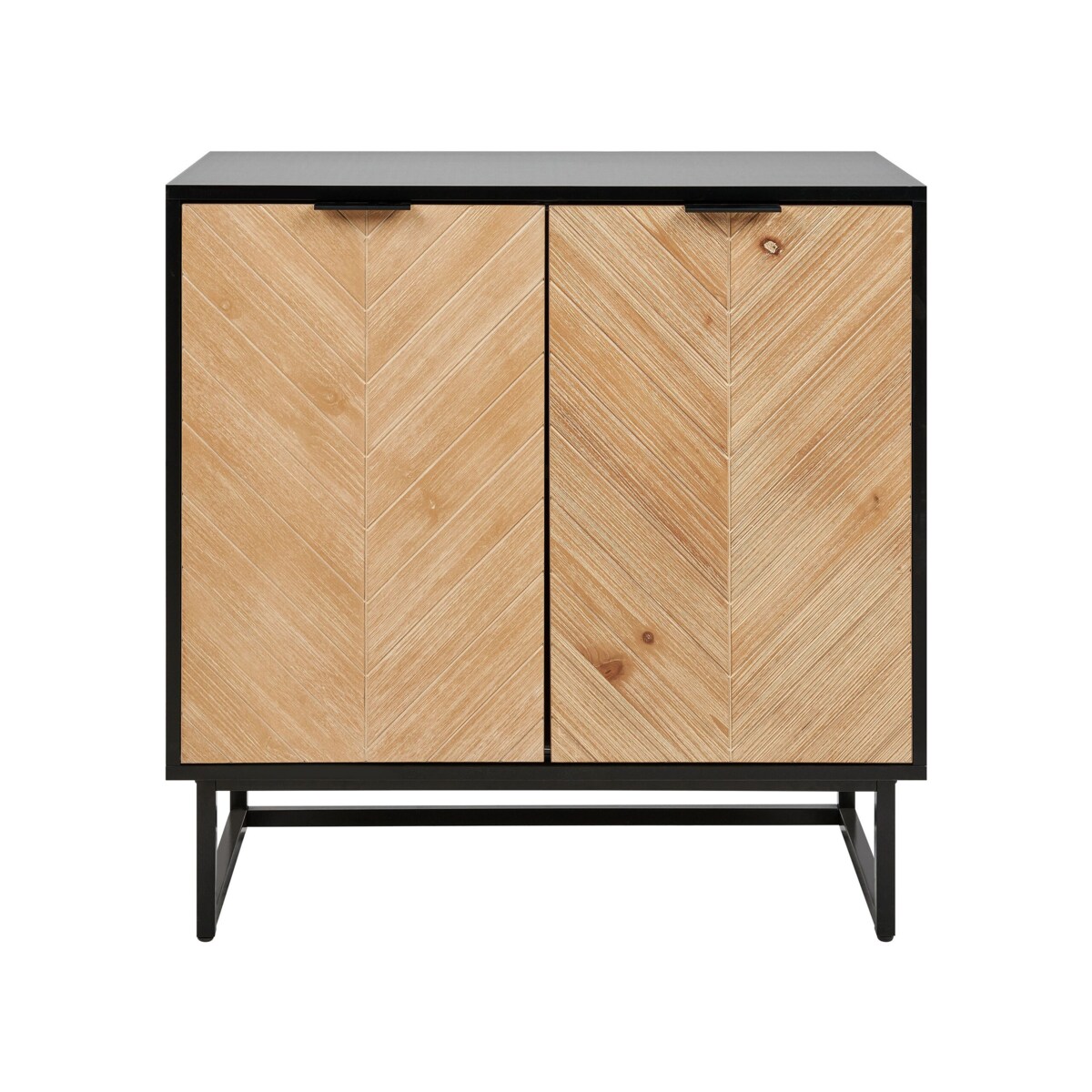 Szafka dwudrzwiowa jasne drewno z czarnym ALASKA