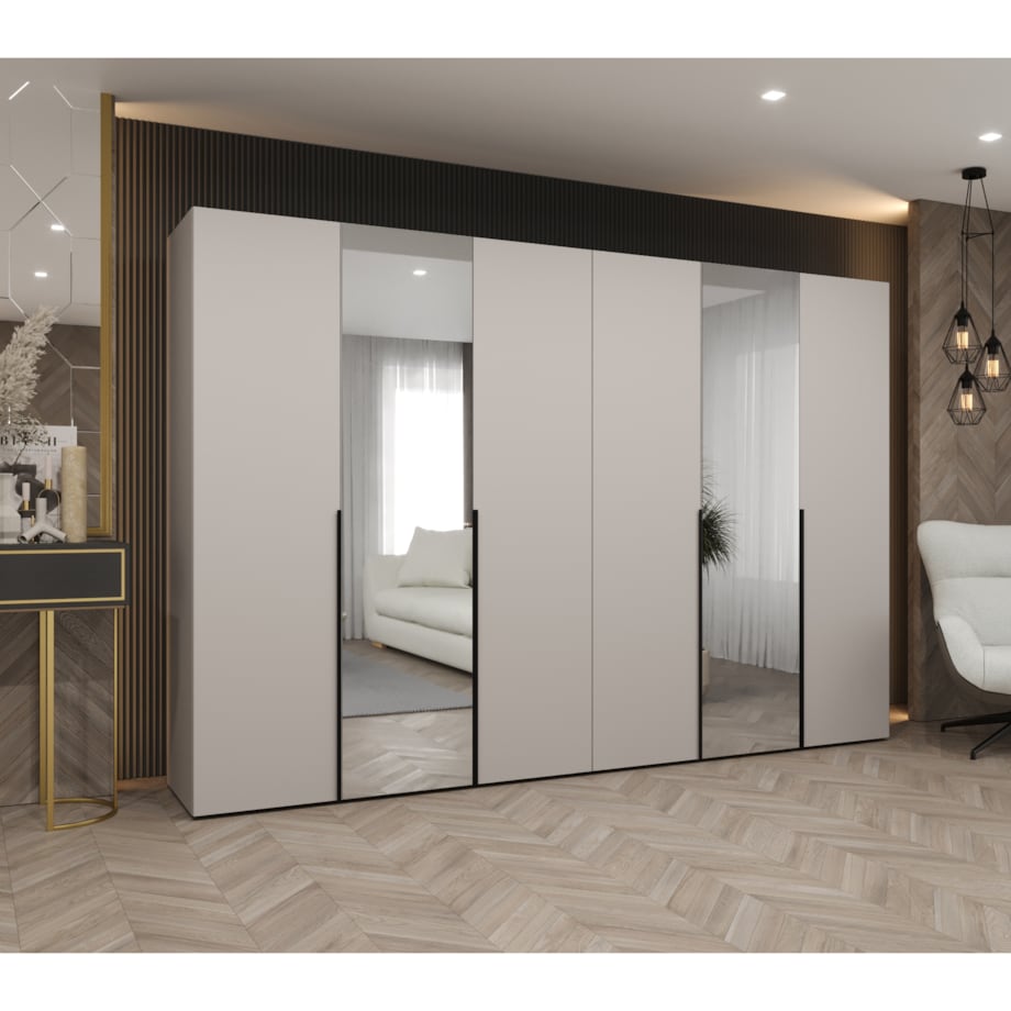 Szafa uchylna otwierana ALICANTE 2 300 wys. 202 cm Kaszmir + u. Czarny