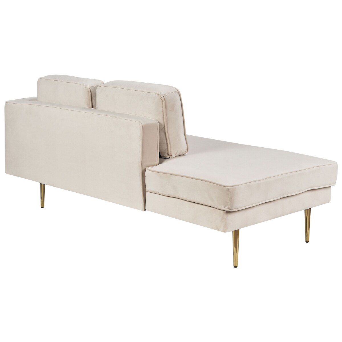 Szezlong welurowy prawostronny beżowy MIRAMAS