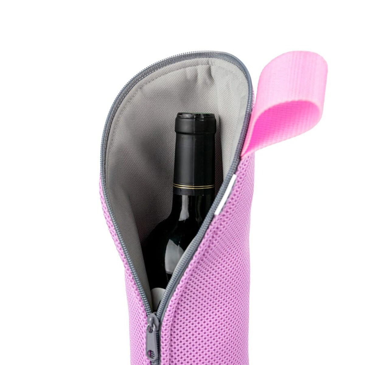 Etui podróżne, opakowanie na butelki z zamkiem różowe