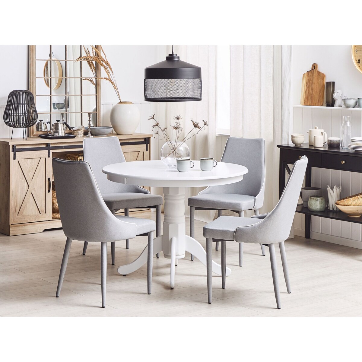 Zestaw 2 krzeseł do jadalni szary CAMINO