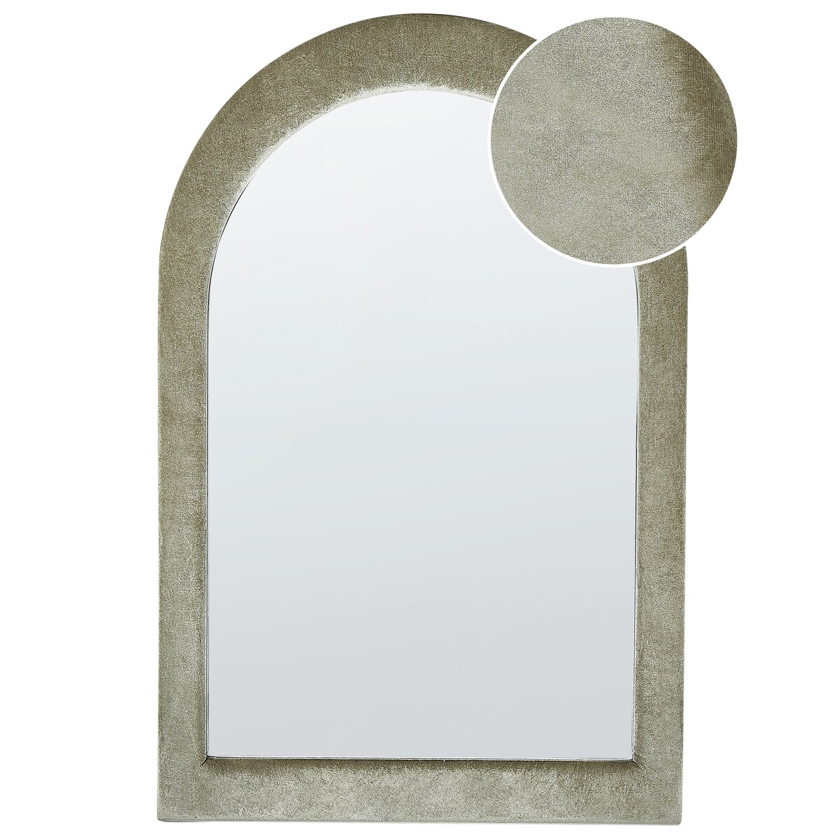 Lustro ścienne HURIEL 60 cm 90 cm Welur Oliwkowy