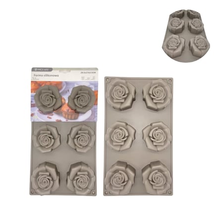 forma silikonowa 3d bakefun rose 30x17x3,5 cm