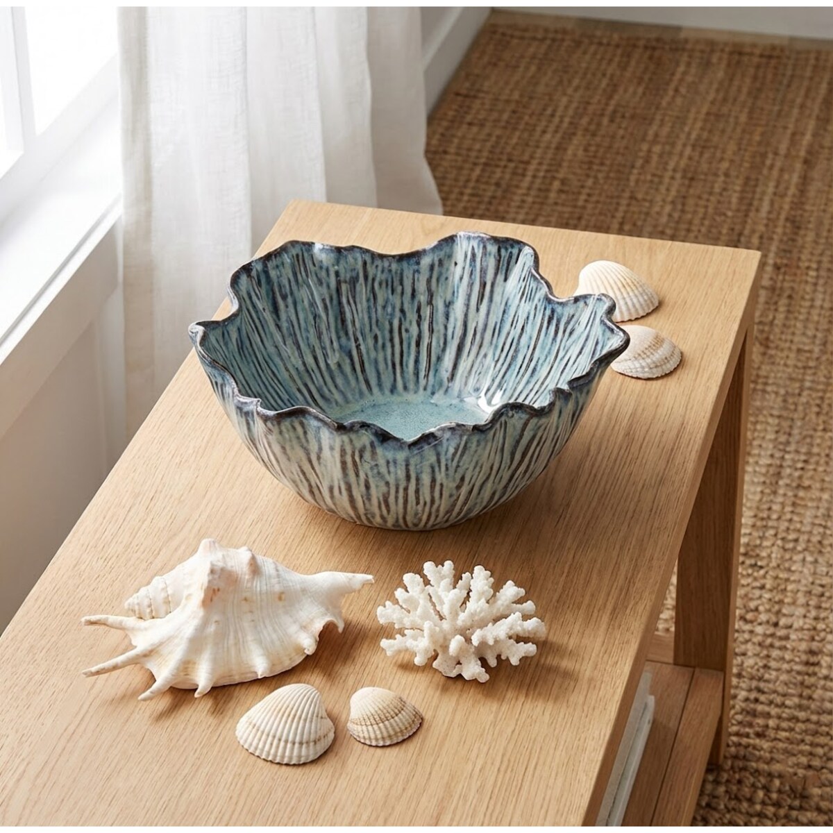 PATERA NA OWOCE SAŁATKĘ 23cm CERAMICZNA NIEBIESKA SKANDYNAWSKA MISA MISKA