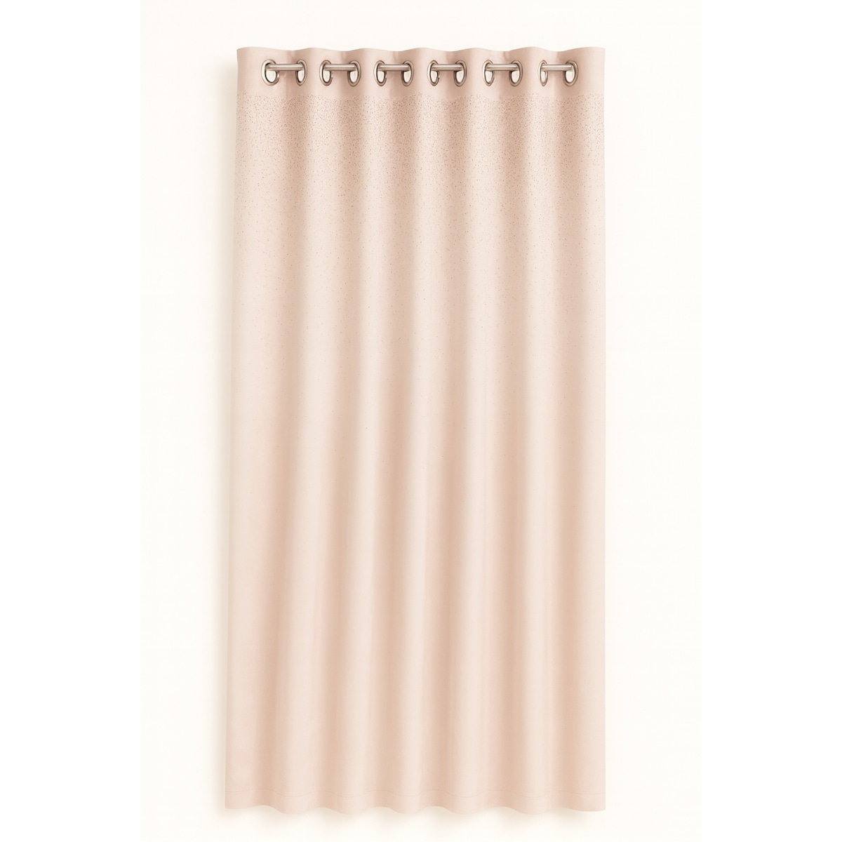 Zasłona welurowa "metor" z błyszczącą aplikacją od góry 140x250 cm przelotki | jasny beż