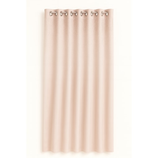 Zasłona welurowa "metor" z błyszczącą aplikacją od góry 140x250 cm przelotki | jasny beż