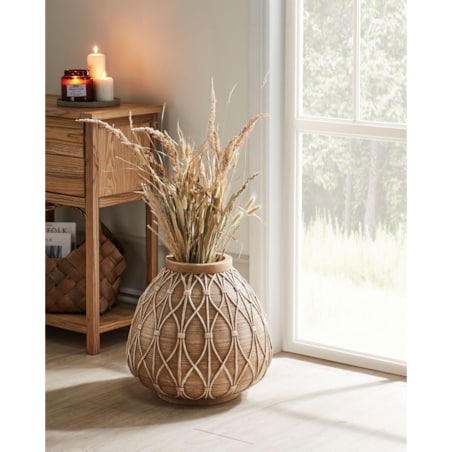 Wazon na kwiaty DOMOKOS Tlenek magnezu 38 cm Jasnobrązowy