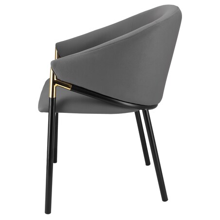 Krzesło welurowe eleganckie AMBER szare