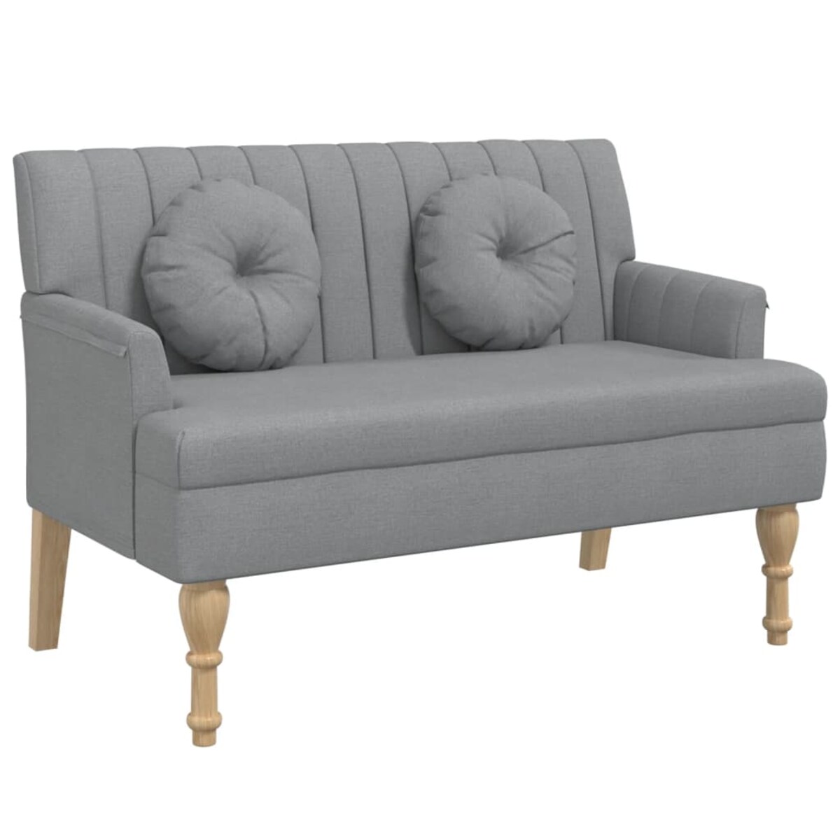 vidaXL Ławka z poduszkami, jasnoszara, 113x64,5x75,5 cm, tkanina