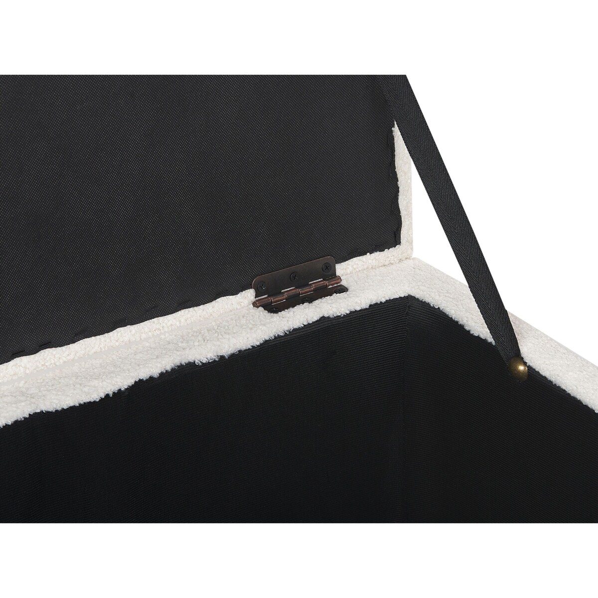 Puf ze schowkiem boucle biały MICHIGAN