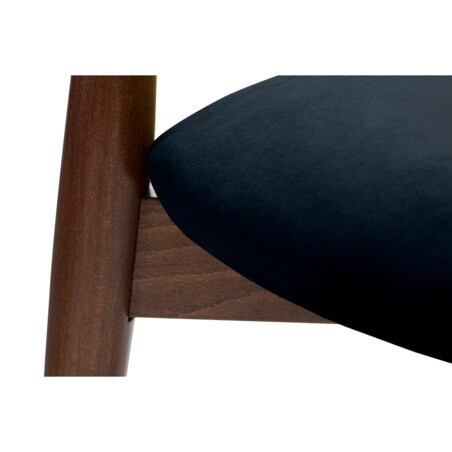 KONSIMO RABI drewniane krzesło orzech granatowy welur