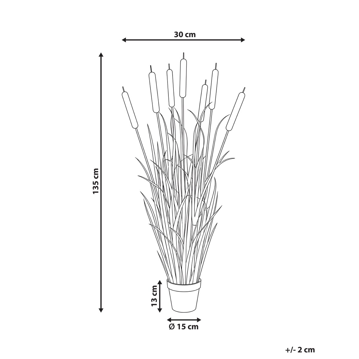 Sztuczna roślina BULRUSH 135 cm Zielony
