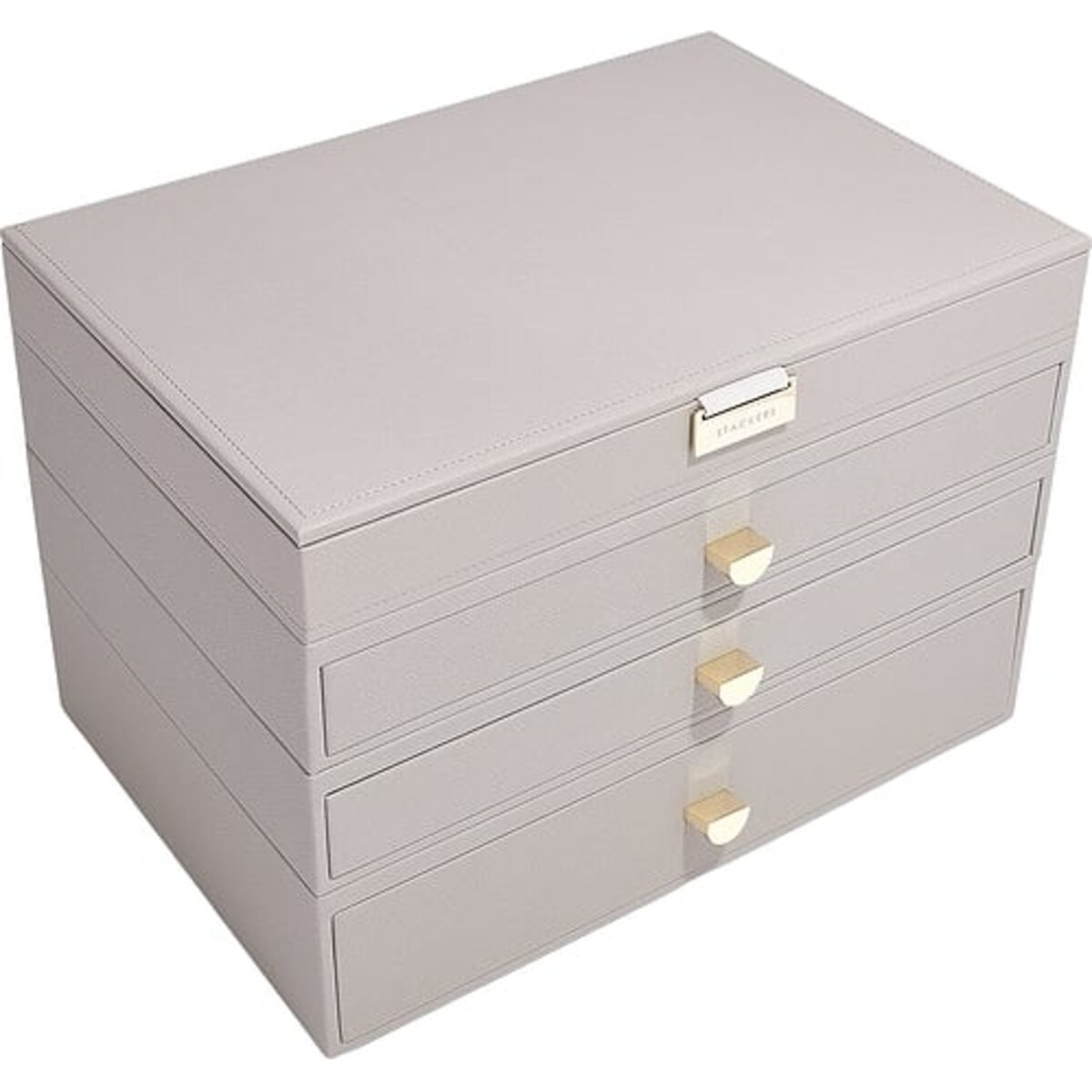 Szkatułka na biżuterię Stackers poczwórna supersize jasnoróżowa z 3 szufladami