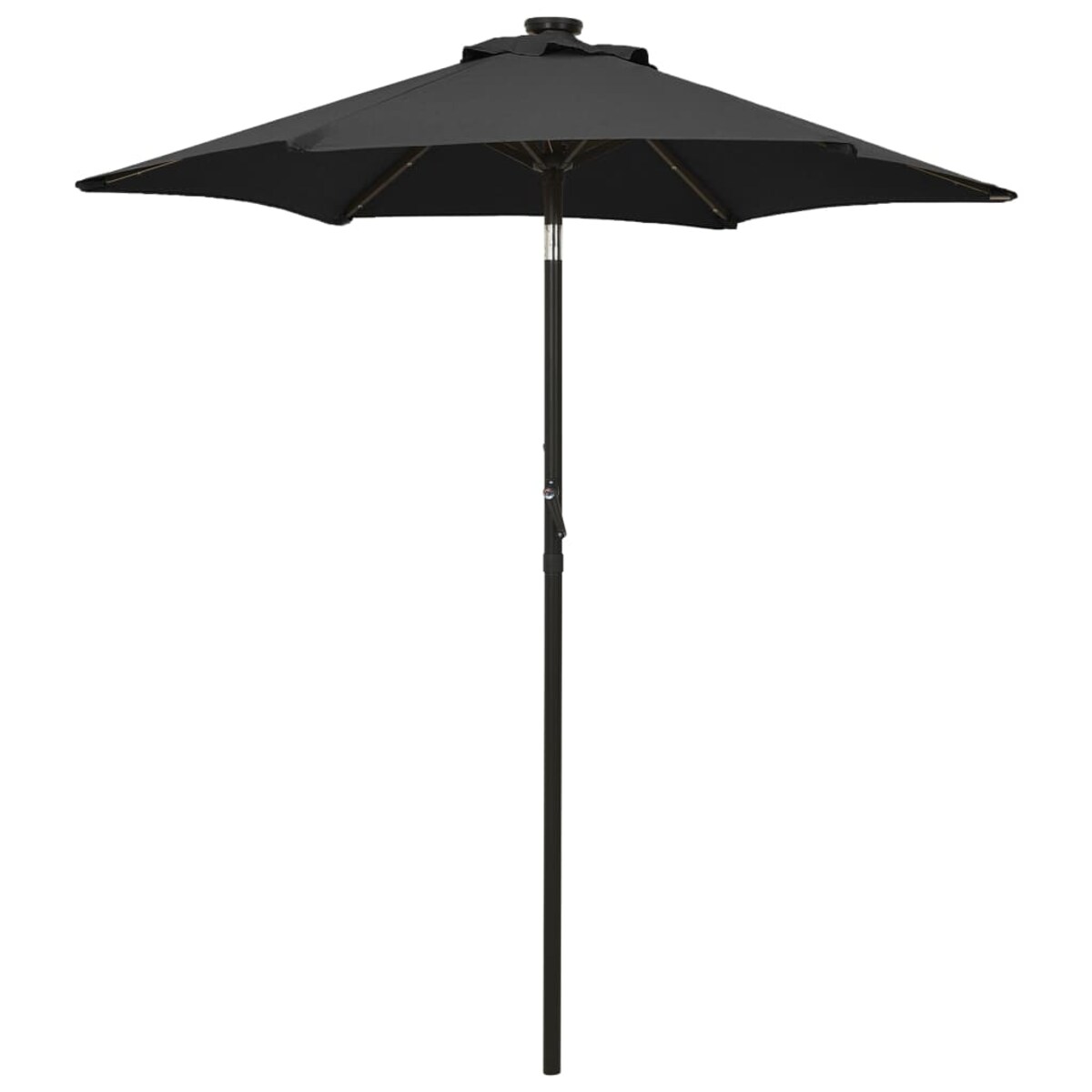 vidaXL Parasol ogrodowy z LED, czarny, 200x211 cm, aluminium