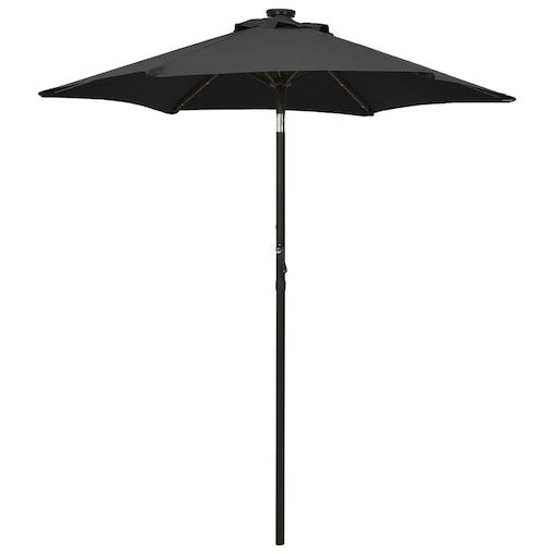 vidaXL Parasol ogrodowy z LED, czarny, 200x211 cm, aluminium