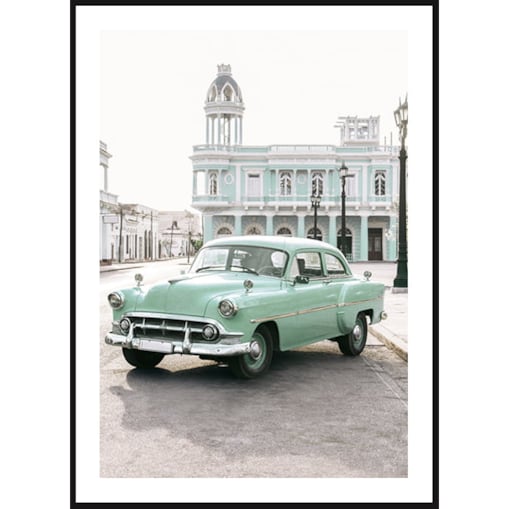 Poster Story, Plakat, Obraz - Miętowy Samochód Retro na Kubie, wymiary 50 x 70 cm