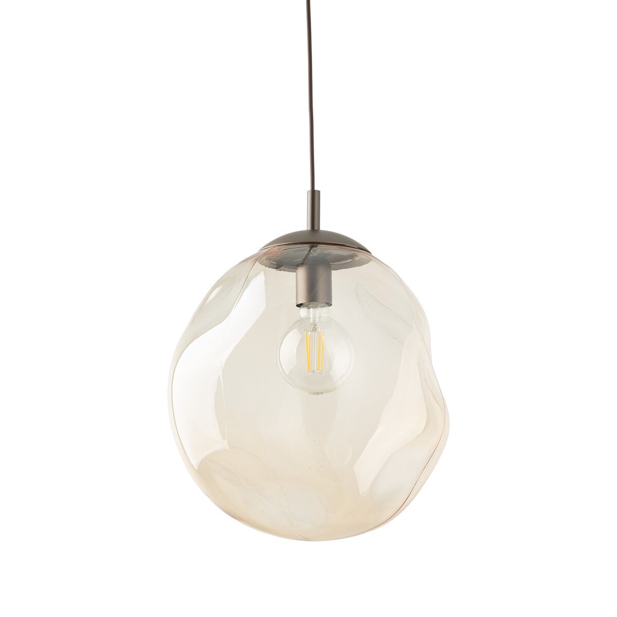 Lampa wisząca TK Lighting LAVA L Brown 11324 E27 regulowana bursztynowy szklany klosz nowoczesna do salonu i jadalni