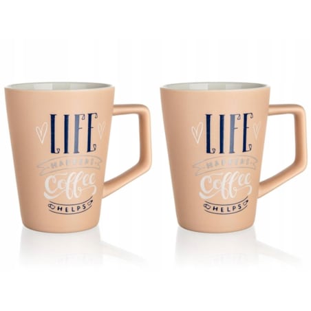 KUBEK na kawę herbatę napoje prezent 2x 450 ml COFFEE BANQUET do pracy domu