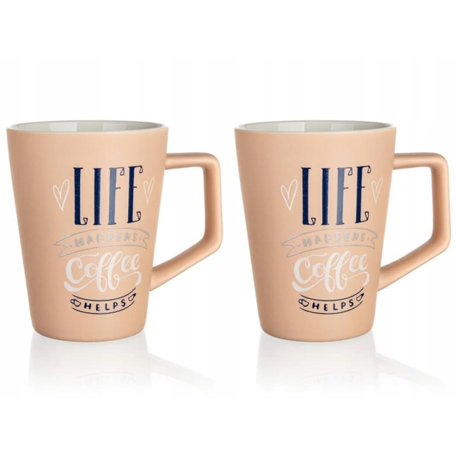 KUBEK na kawę herbatę napoje prezent 2x 450 ml COFFEE BANQUET do pracy domu
