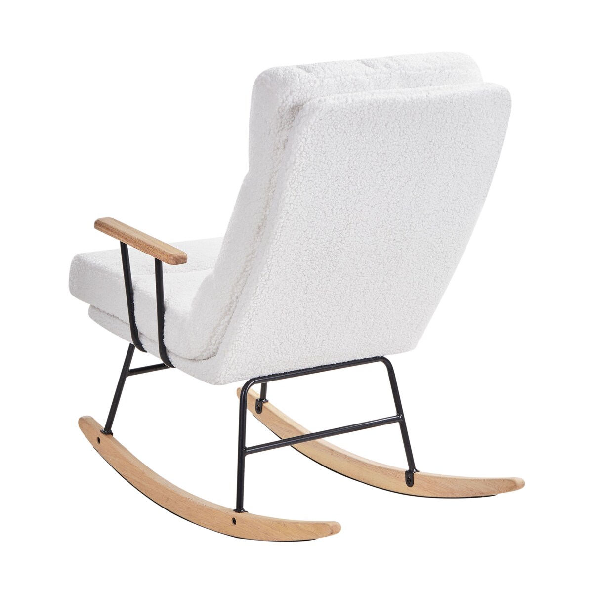 Fotel bujany ESKELIN Rozkładany Boucle Złamana biel