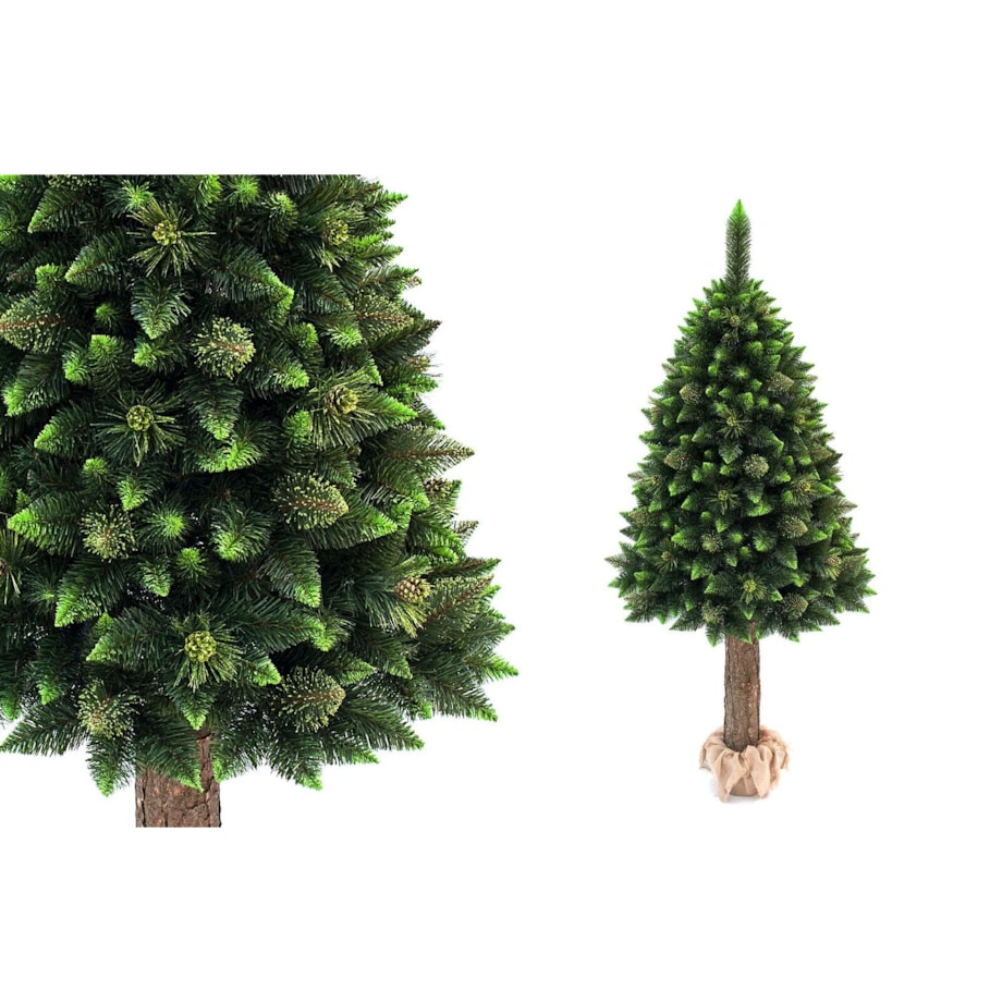 Choinka sztuczna Sosna oliwkowa z kryształkami na pniu