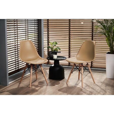 Krzesło skandynawskie wyprofilowane EVA beżowe