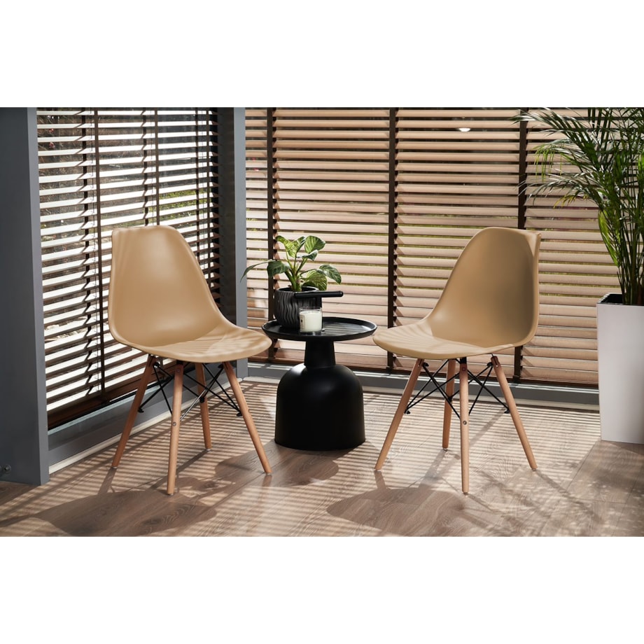 Krzesło skandynawskie wyprofilowane EVA beżowe