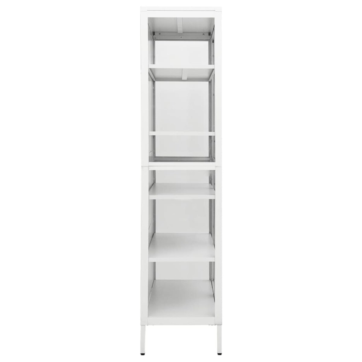 vidaXL Witryna, biała, 90x40x180 cm, stal i hartowane szkło