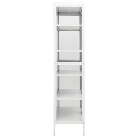 vidaXL Witryna, biała, 90x40x180 cm, stal i hartowane szkło