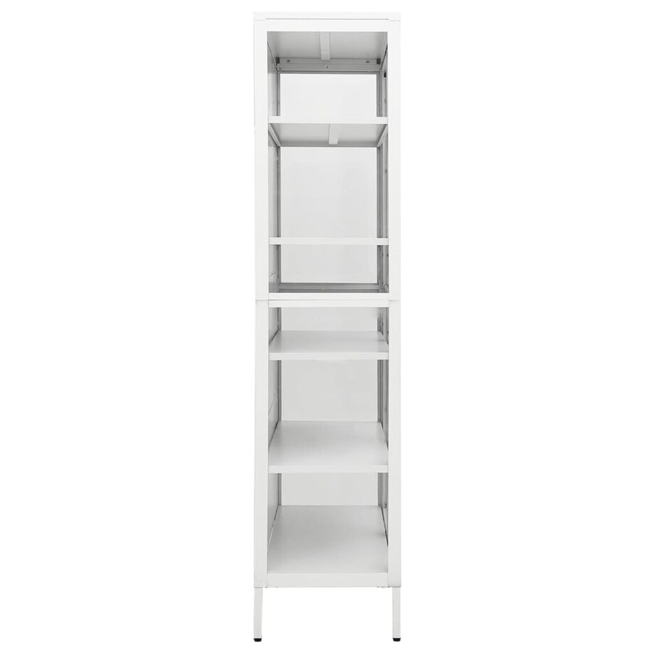 vidaXL Witryna, biała, 90x40x180 cm, stal i hartowane szkło