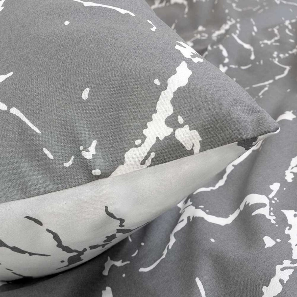 Pościel bawełniana 200x220 Mercer Grey szara i biała w dekoracyjny wzór, Cottonlove Exclusive, Darymex