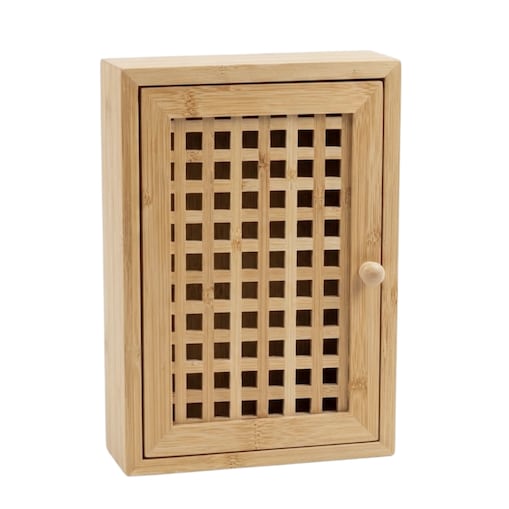 Wisząca szafka na klucze KIZU, 19 x 27 x 6 cm, bambus