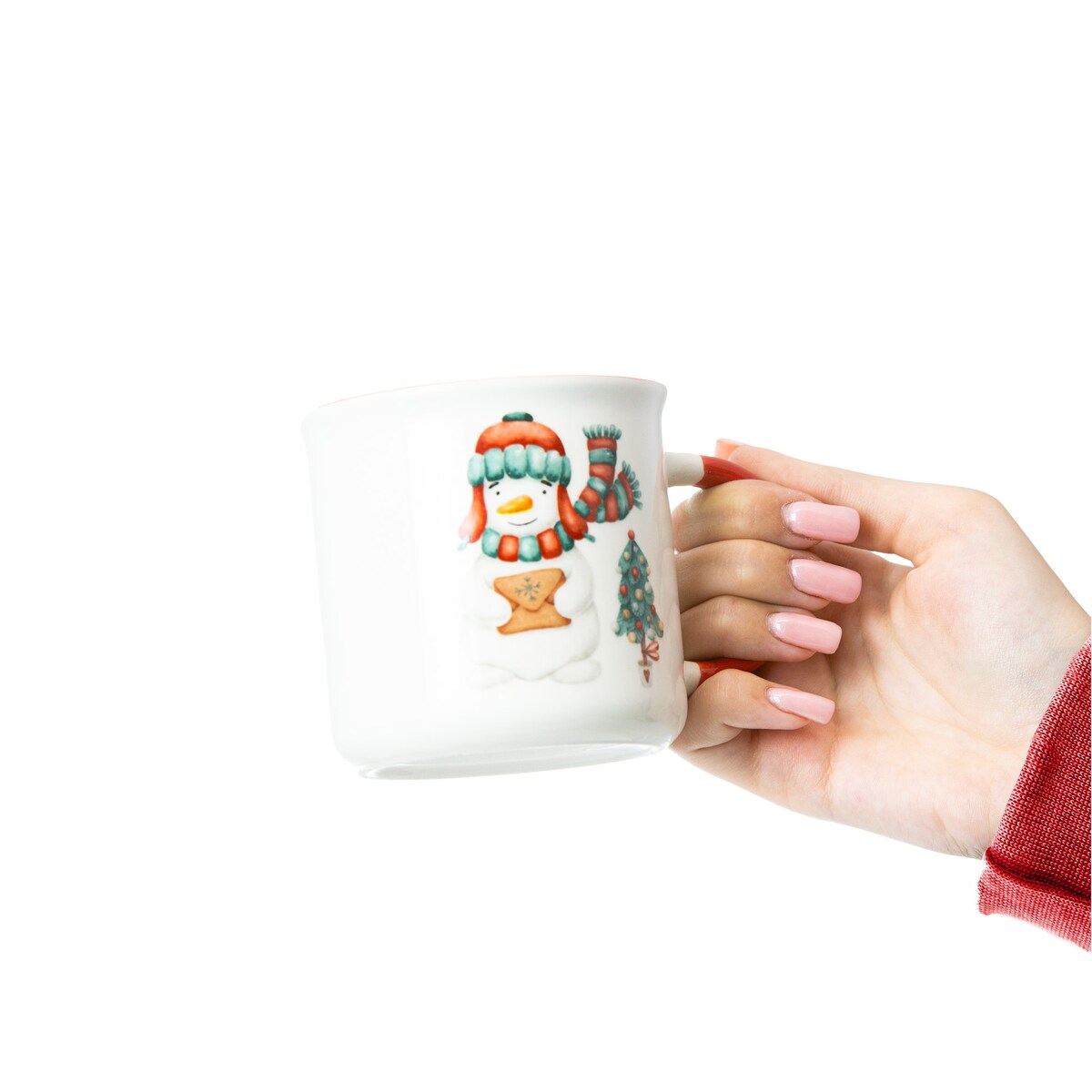 Kubek Świąteczny Ceramiczny Na Prezent 300 Ml Boże Narodzenie Bałwan Skarpety Zestaw 2 Szt