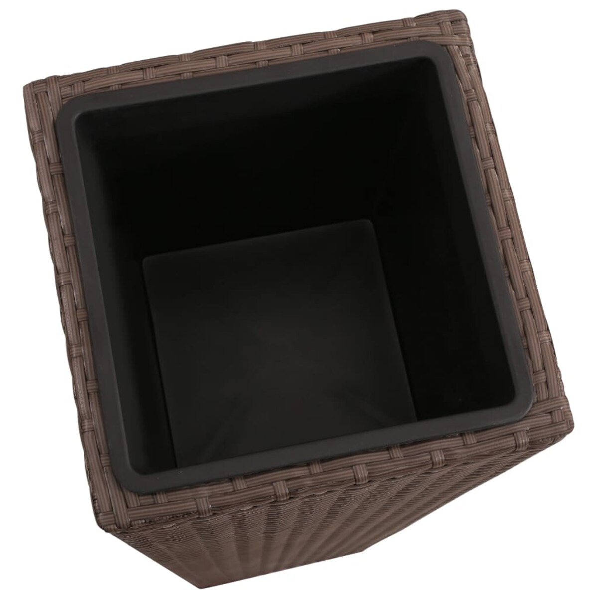 vidaXL Zestaw podwyższonych donic, 3 szt., polirattan, czarny