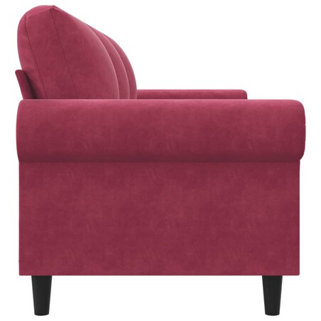 vidaXL Sofa 3-osobowa, winna czerwień, 180 cm, obita aksamitem