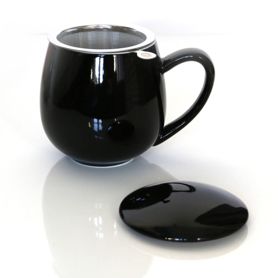 Kubek z zaparzaczem i pokrywką czarny