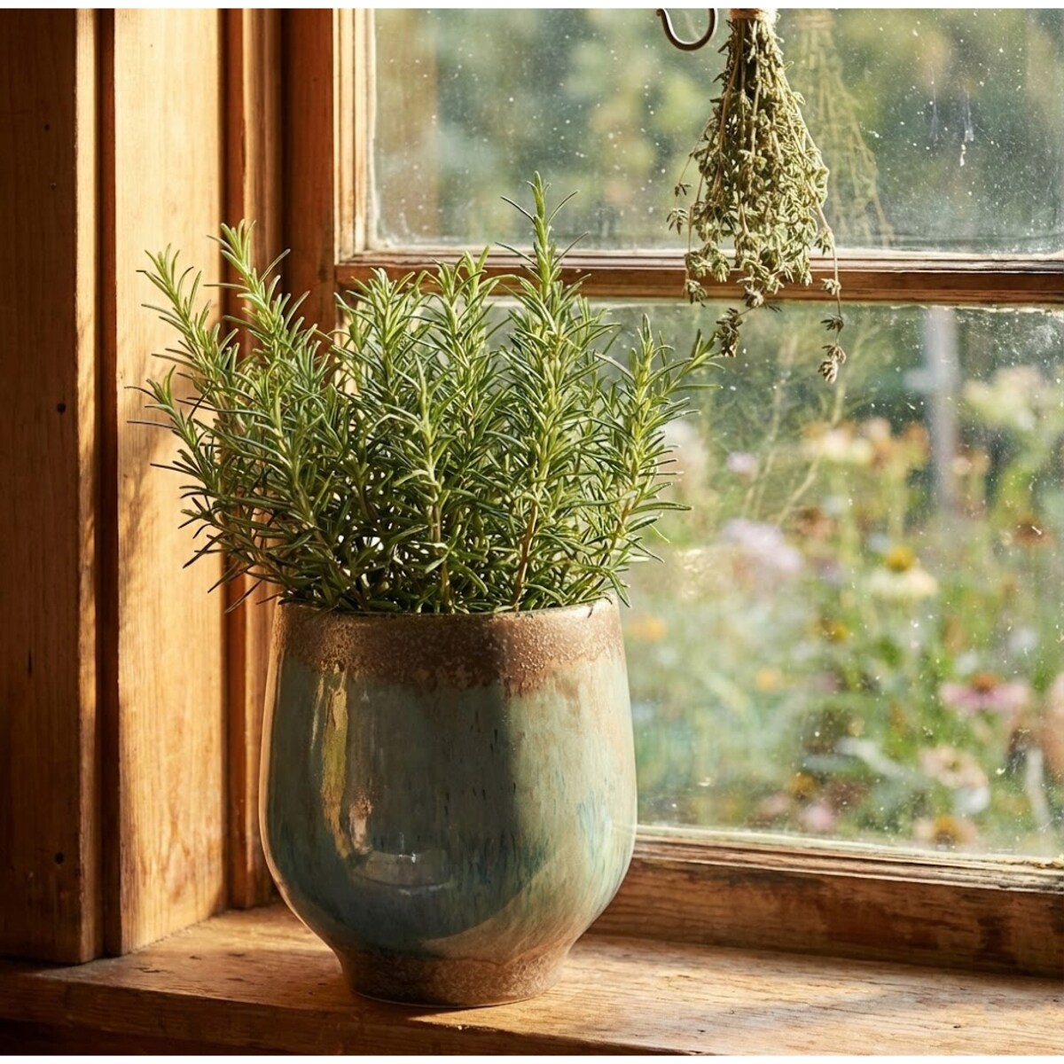 DONICZKA CERAMICZNA NA BALKON TARAS BONSAI KWIATY NIEBIESKA BOHO OSŁONKA