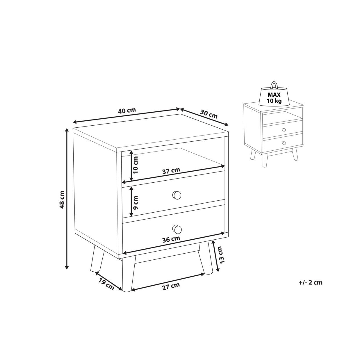 Szafka nocna jasne drewno FARGO