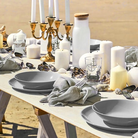 TALERZE DESEROWY diwali 6x 19 cm LUMINARC szare NA CIASTO DESERY prezent