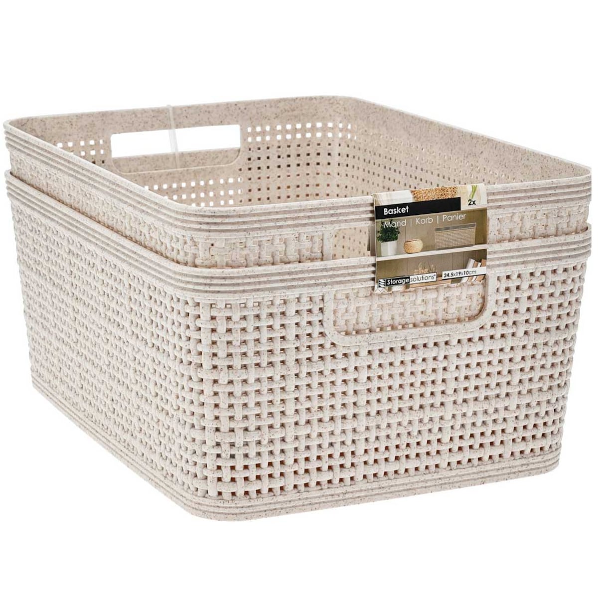 Plastikowe koszyki do organizacji, 24,5 x 19 x 10 cm, 2 szt.
