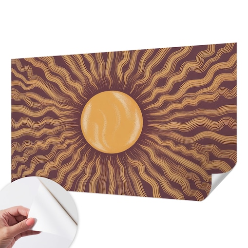 Fototapeta samoprzylepna 416x254 cm - Słoneczne promienie, tapeta ścienna brązowa