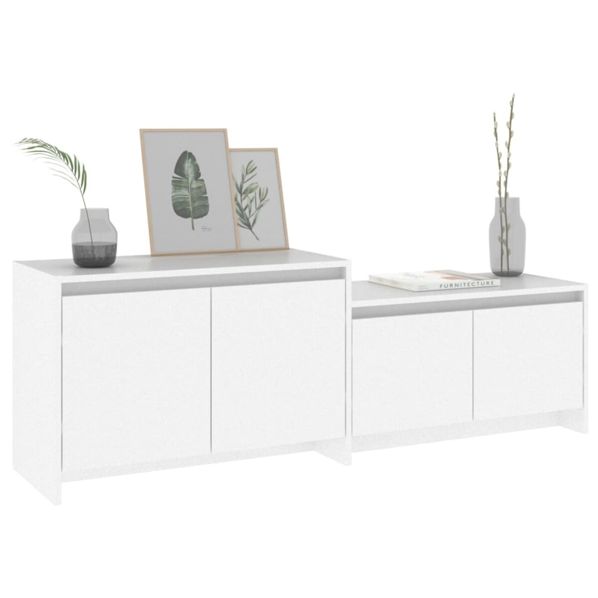 vidaXL Szafka pod TV, biała, 146,5x35x50 cm, materiał drewnopochodny