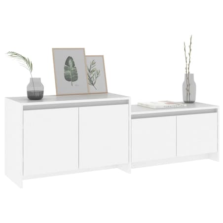 vidaXL Szafka pod TV, biała, 146,5x35x50 cm, materiał drewnopochodny